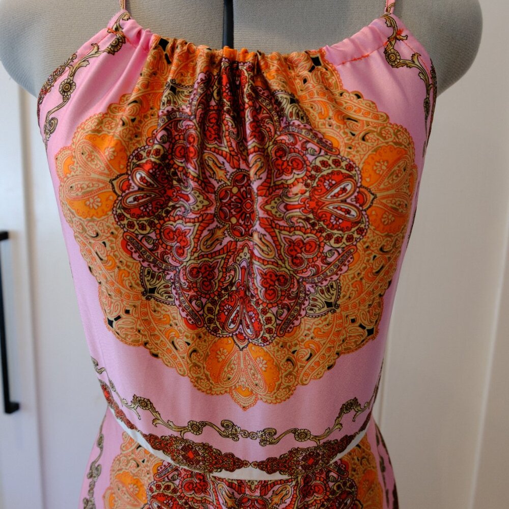 Vici Collection Aakaa Pink Multicolor Halter Maxi Dress - Picture 2 of 5